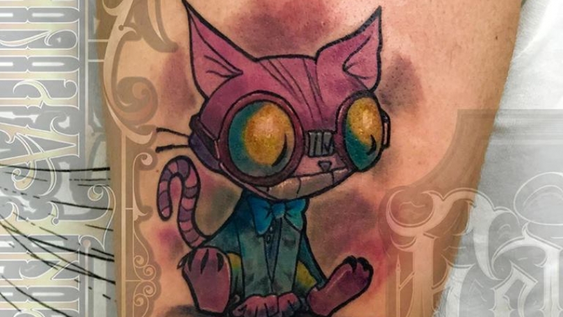 Tatuaje Del Artista Mexicano Fabian Rojas Gato Color Tatuajes Y M S