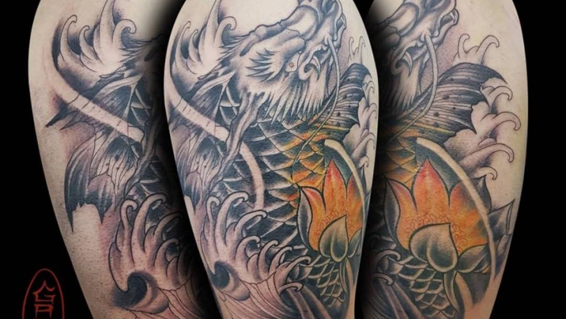 Tatuaje Del Artista Mexicano Gart Dragon Koi Tatuajes Y M S