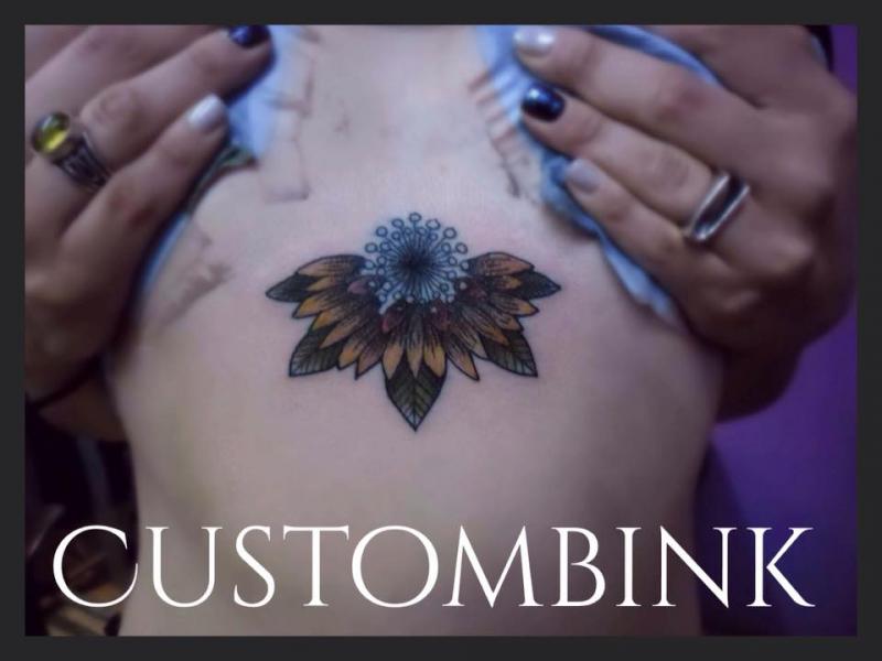 Girasol Mandala tatuaje realizado por B-Ink Tattoo