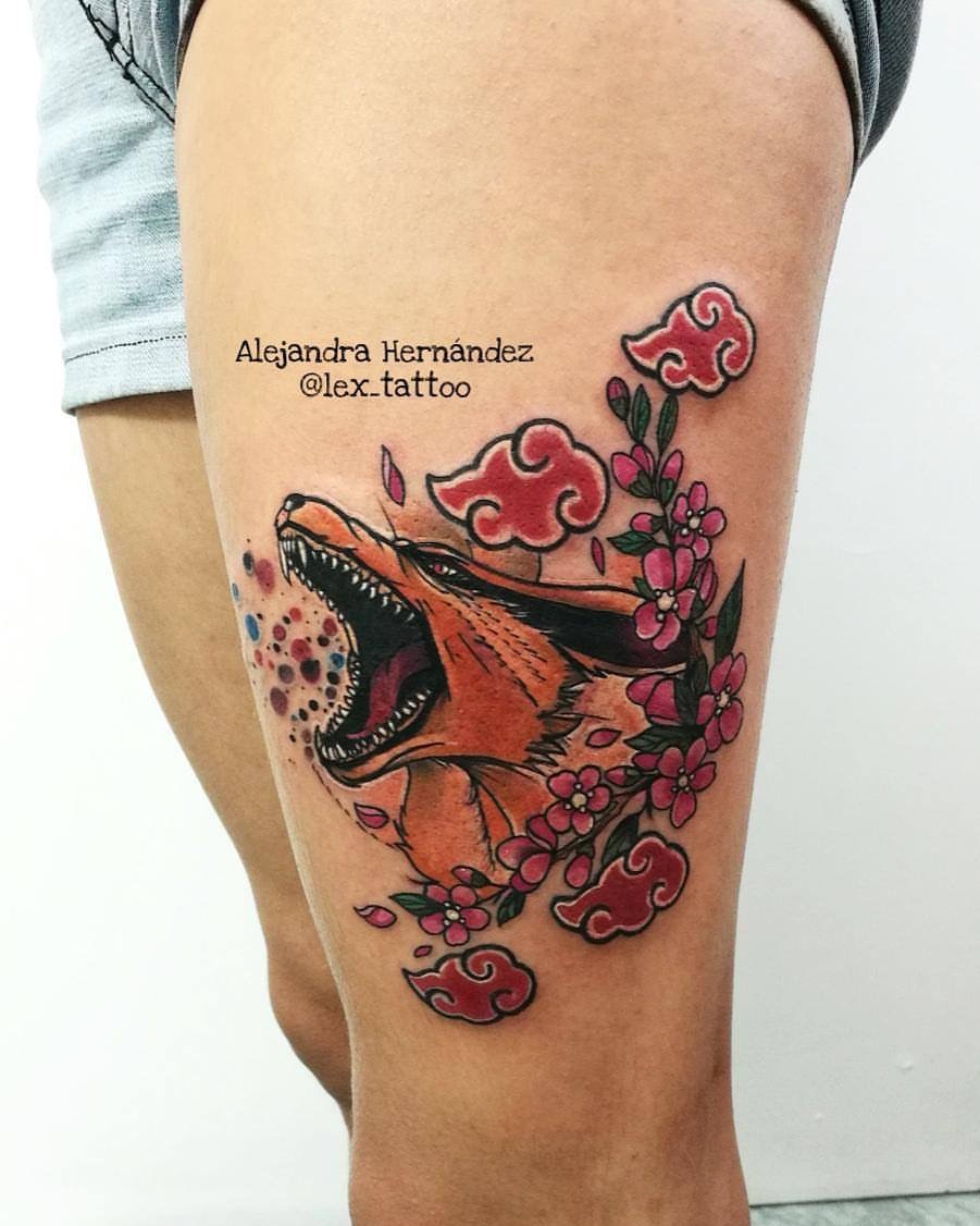 Kuramaaaa tatuaje realizado por Alejandra Hernández