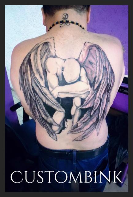 Ángel tatuaje realizado por B-Ink Tattoo