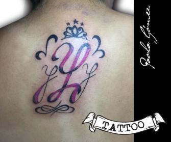 Letras tatuaje realizado por Paola Gómez