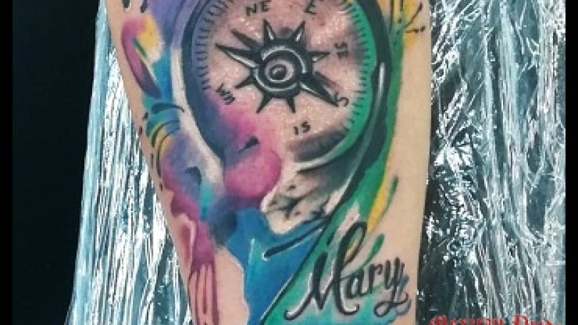 Tatuaje del artista Mexicano Roberto Girón, Reloj en acurela | Tatuajes ...