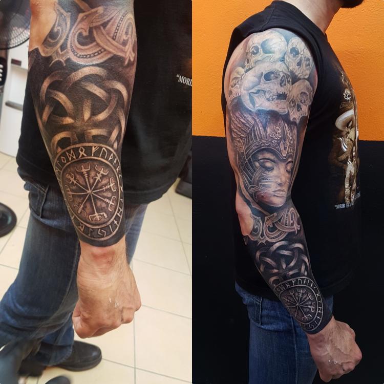 Brazo completo tatuaje realizado por The inkperfect tattoo shop 