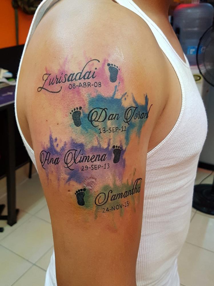 Letras  tatuaje realizado por The inkperfect tattoo shop 