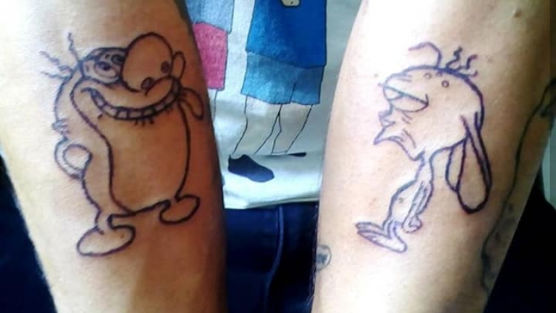 Tatuaje del artista Mexicano Candy Rdz, Ren & Stimpy | Tatuajes y más