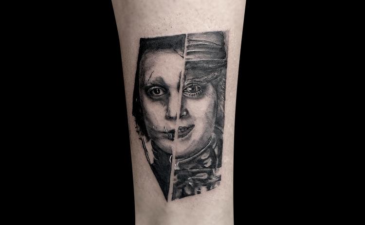 Edward Scissorhands/Mad Hatter tatuaje realizado por Mario TORRES