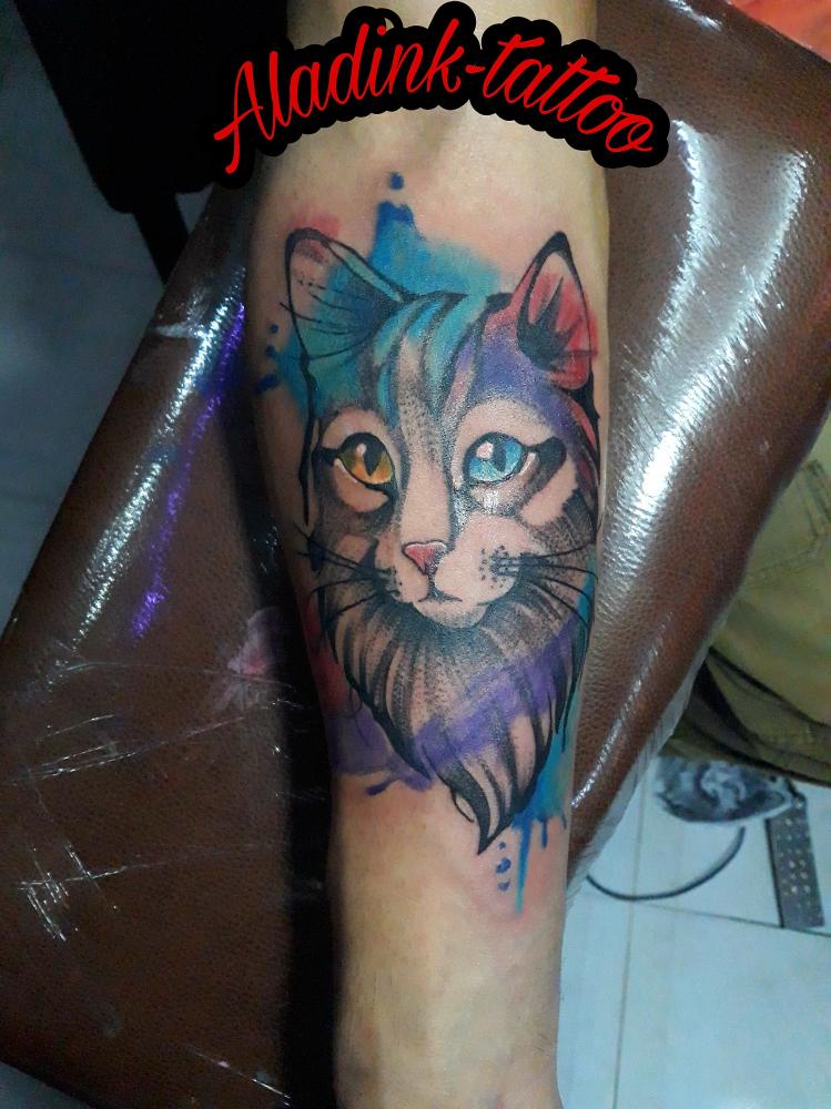 Gatito  tatuaje realizado por Blas Aladid Maya