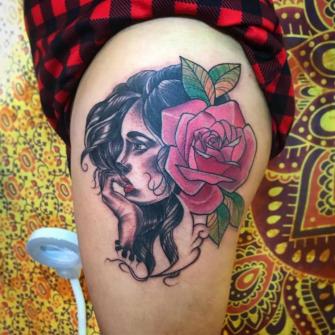 PRINCESA  tatuaje realizado por Edgar Constantino flores (Tino)