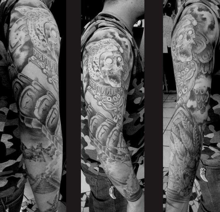guerrero jaguar tatuaje realizado por Garo Lozada