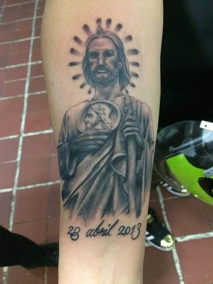 San Jose tatuaje realizado por Alejandro Hernández (Piolink)