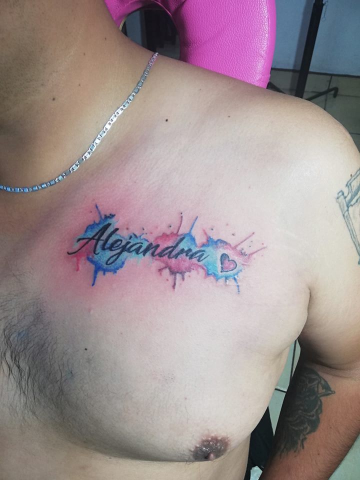Alejandra/ Acuerelas tatuaje realizado por Omar Mendoza 