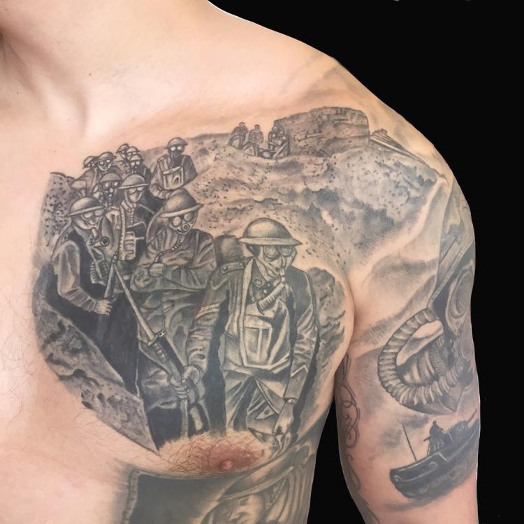 infanteria australiana tatuaje realizado por Rene pacheco