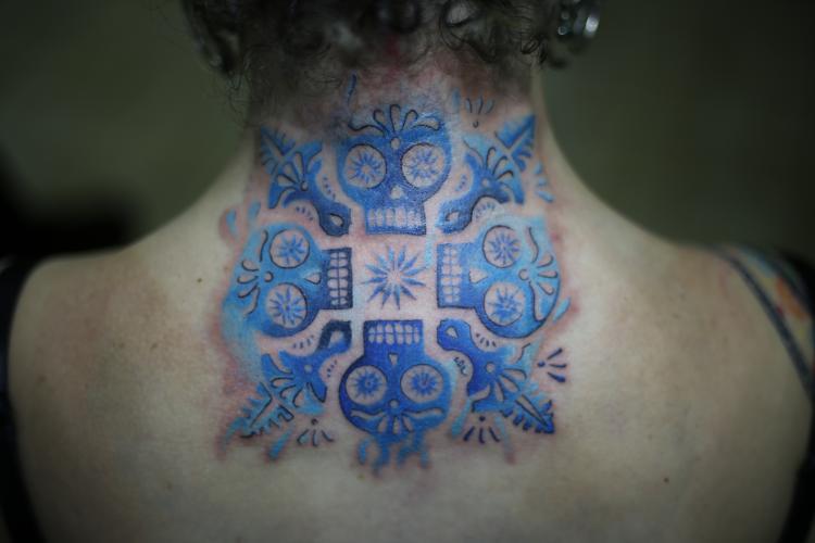 CALAVERITAS  tatuaje realizado por Old Gangsters Tattoo Shop