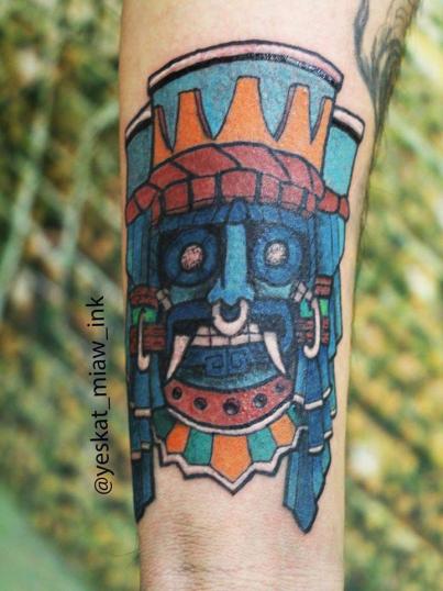 Tlaloc tatuaje realizado por Yeskat 
