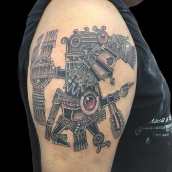 prehispanico tatuaje realizado por Rene pacheco