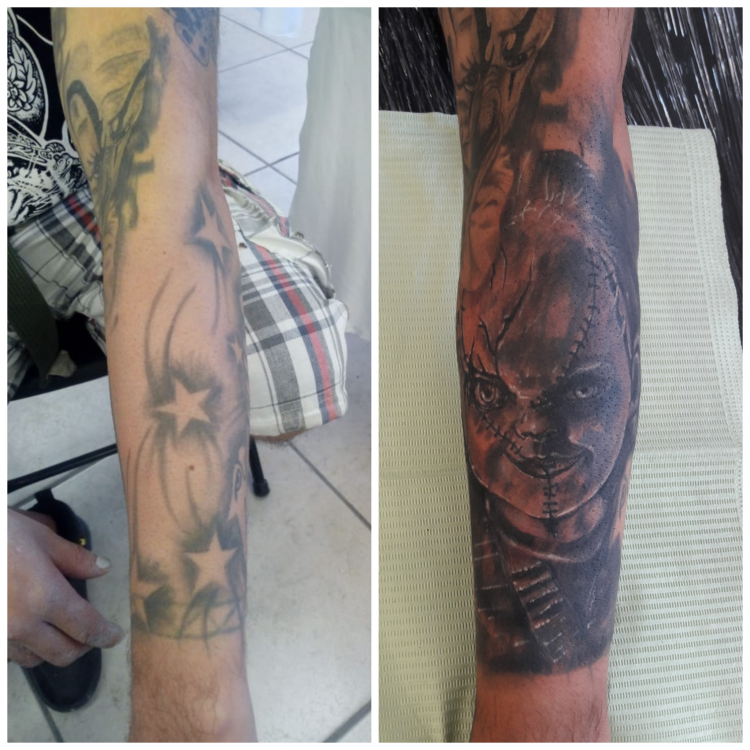Cover up tatuaje realizado por Ressom esponda