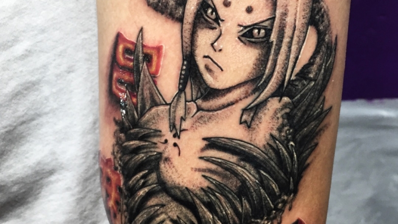 Tatuaje del artista Mexicano Ari Guzman, Anime tattoo