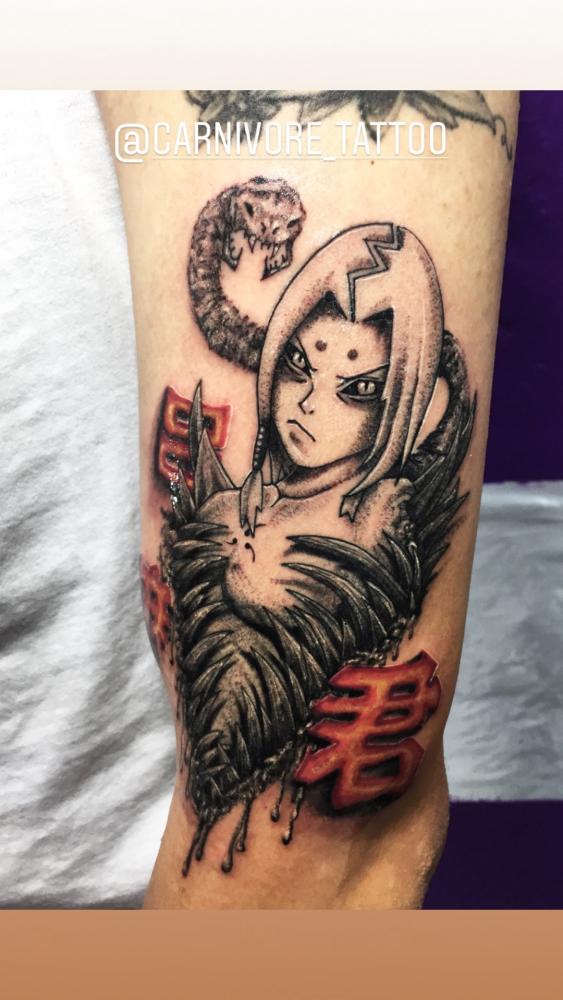 Anime tattoo tatuaje realizado por Ari Guzman
