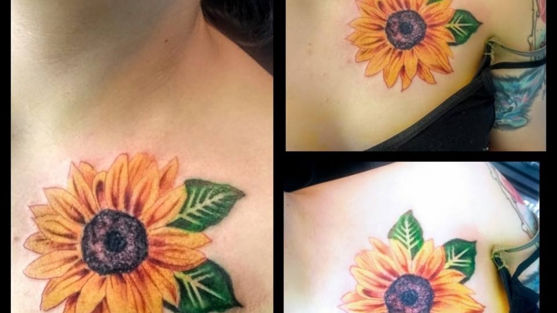 ▷ Tatuaje del artista Mexicano Nowone, Girasol | Tatuajes y más