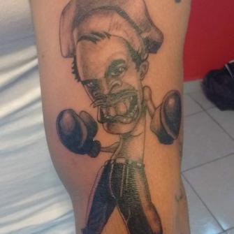Caricatura de tintan tatuaje realizado por Cristopher Ortiz