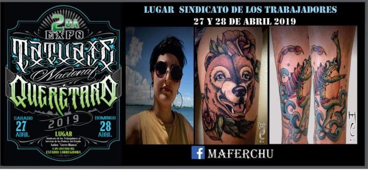 Presente en Expo tatuajes Queretaro tatuaje realizado por Maferchu Tattoo
