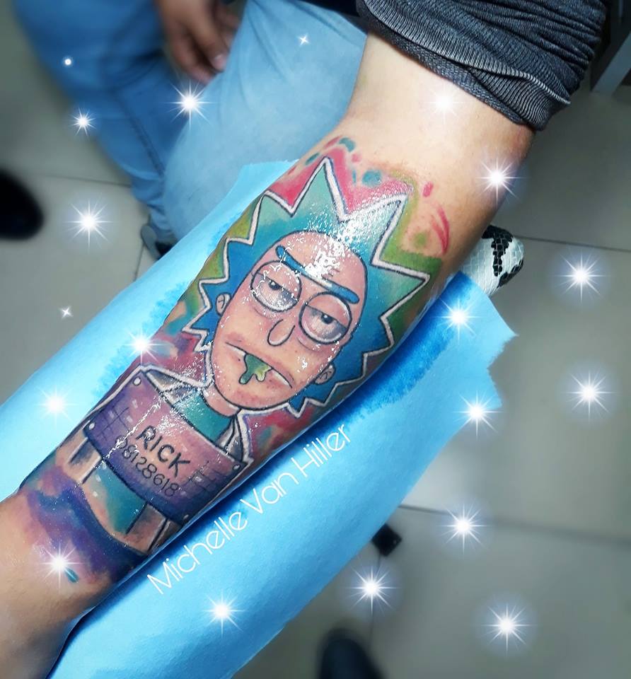 Rick tatuaje realizado por Michelle Van Hiller