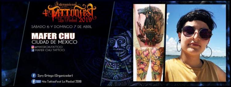 Presente en Tattoo Fest La Piedad tatuaje realizado por Maferchu Tattoo