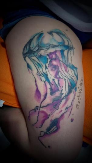medusa acuarela tatuaje realizado por Jonathan Aguirre