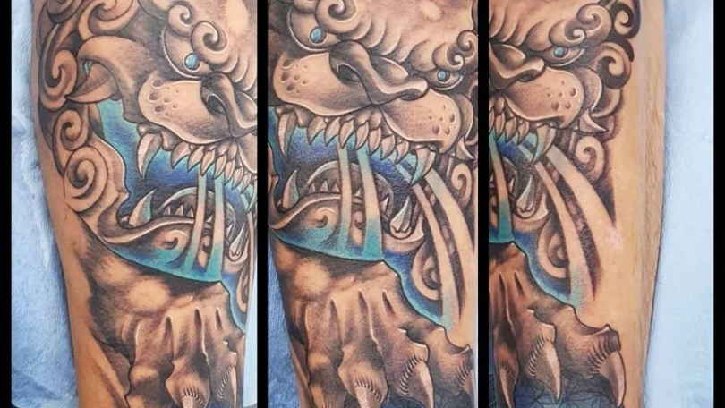Tatuaje del artista Mexicano Gart, Foo dog | Tatuajes y más