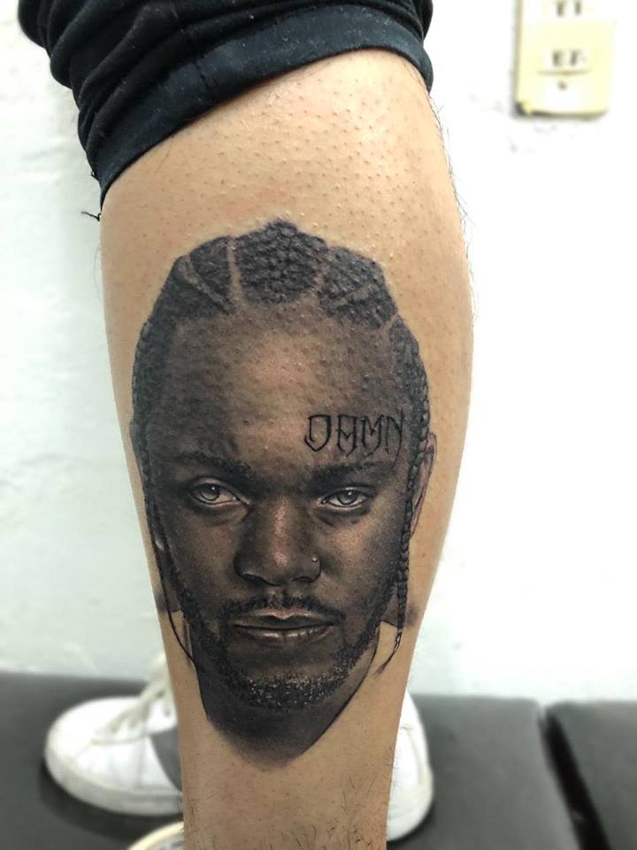 Kendrick Lamar tatuaje realizado por Angel Ruiz (Hard Core)