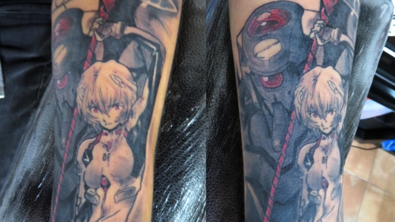 Tatuaje del artista Mexicano Totentanz Cabral, Evangelion | Tatuajes y más