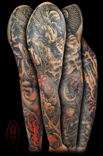 Dragon de la tormenta tatuaje realizado por Gart