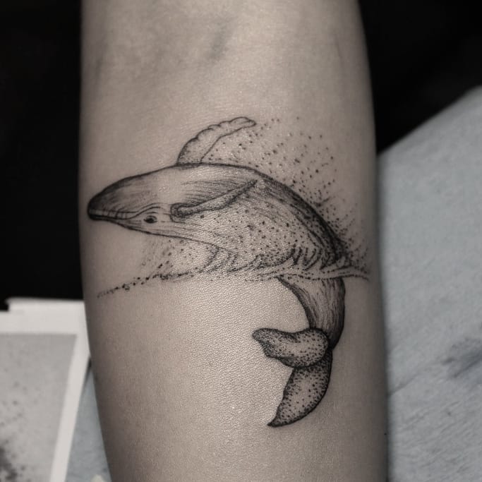 ▷ Tatuaje del artista Mexicano Isaac will, Ballena saltando fuera del agua  | Tatuajes y más