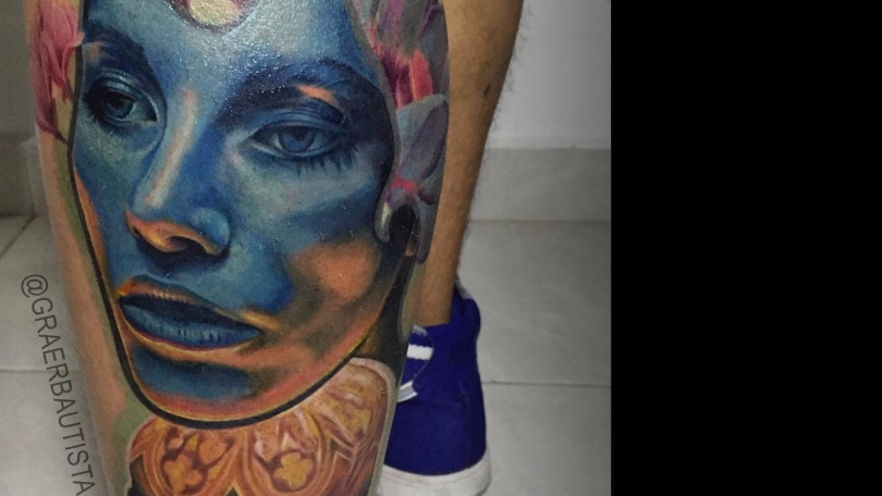 Tatuaje del artista Mexicano Graer Bautista, Retrato de mujer con ...