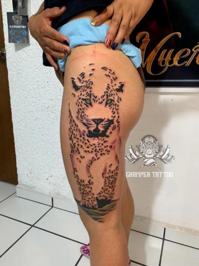 Jaguar ????  tatuaje realizado por Champer tattoo Querétaro 