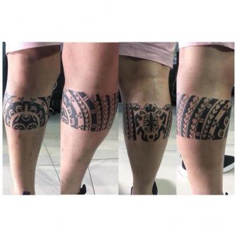 Tribal maori tatuaje realizado por Konshita Peralta