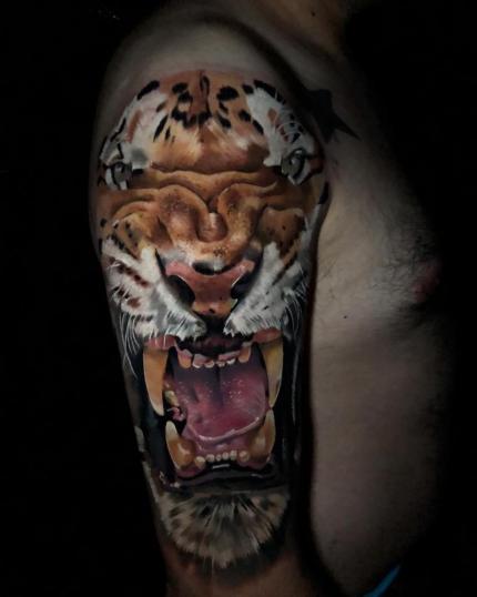 Tigre tatuaje realizado por Armandean