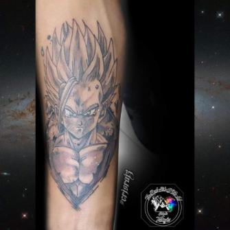 Gohan  tatuaje realizado por Cristhian Ruiz