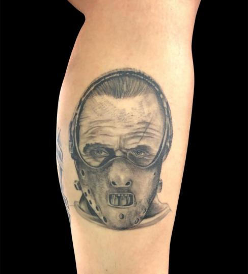 Aníbal lecter  tatuaje realizado por Rene pacheco