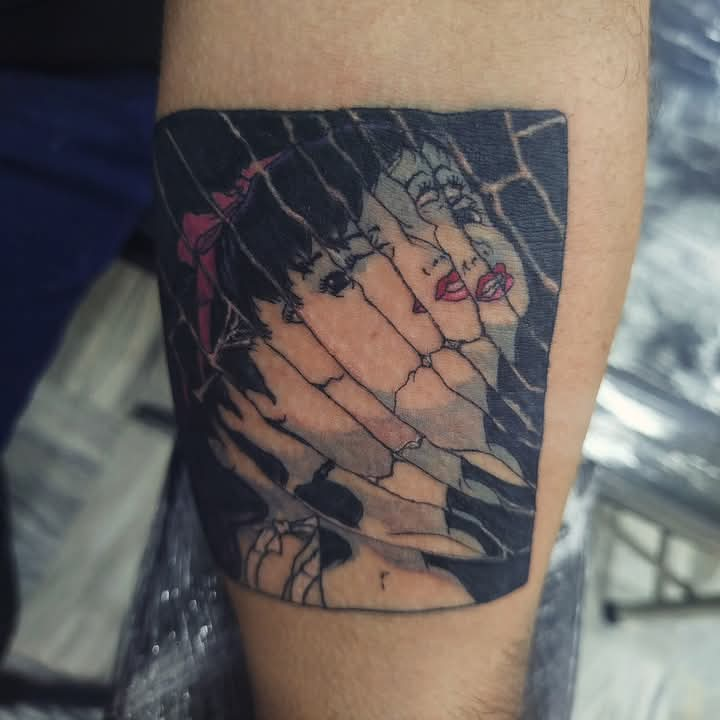 Anime tatuaje realizado por Estudio de tatuajes barb Dust Mérida 