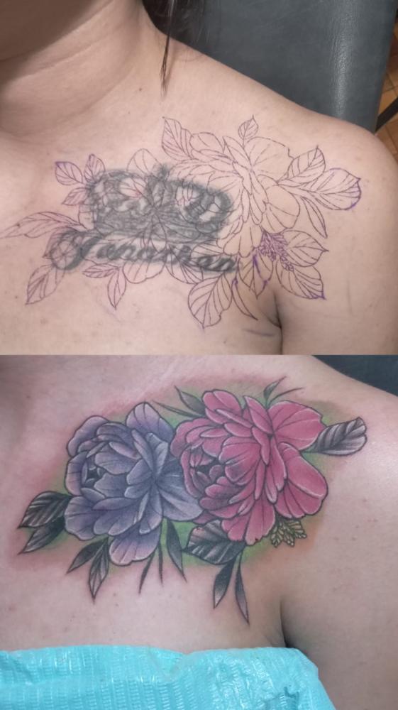 Cover Up tatuaje realizado por Chilatown Custom Desing
