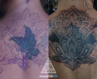 Cover Up tatuaje realizado por Chilatown Custom Desing