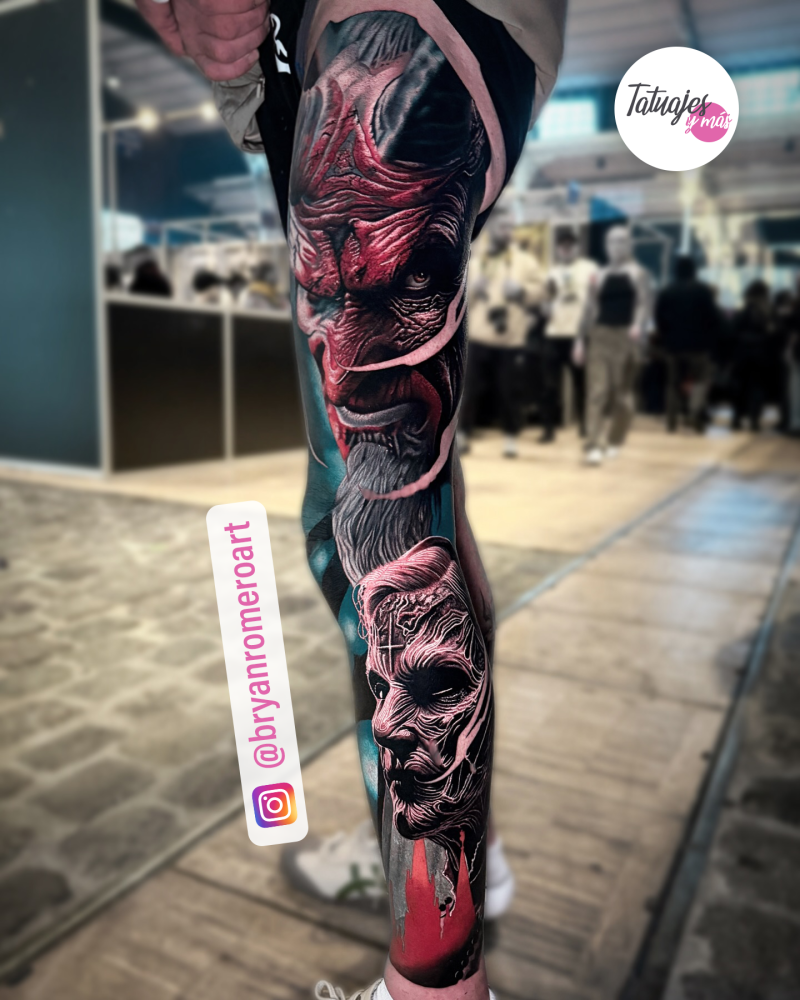 Demonios tatuaje realizado por Bryan Romero