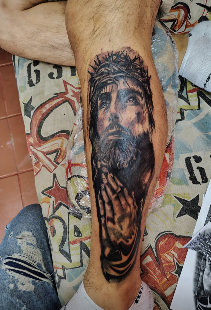 Señor de Chalma tatuaje realizado por Jair Rosique