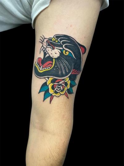 Pantera  tatuaje realizado por Rene pacheco
