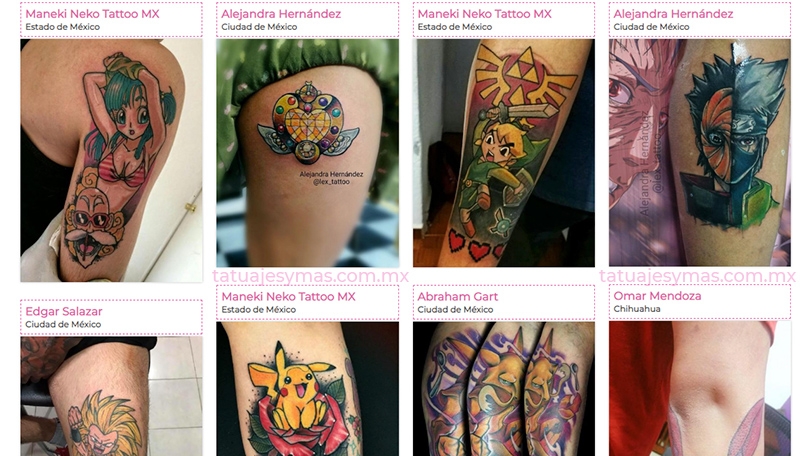 Ideas de tatuajes de anime y cómic por artistas Mexicanos